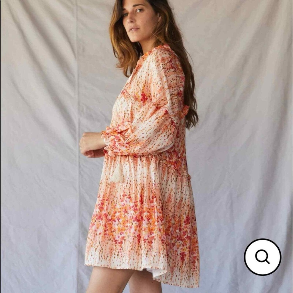 Christy Dawn The Adeline Dress, Sunset Gladiola, Lined 100% Organic Cotton Sz XS